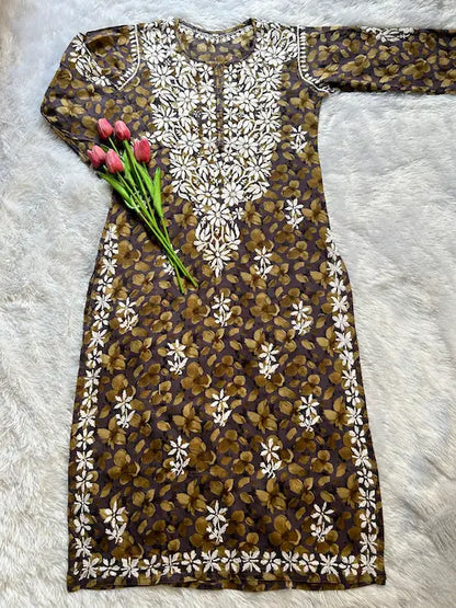 Zahira Navy Mulmul Kurta