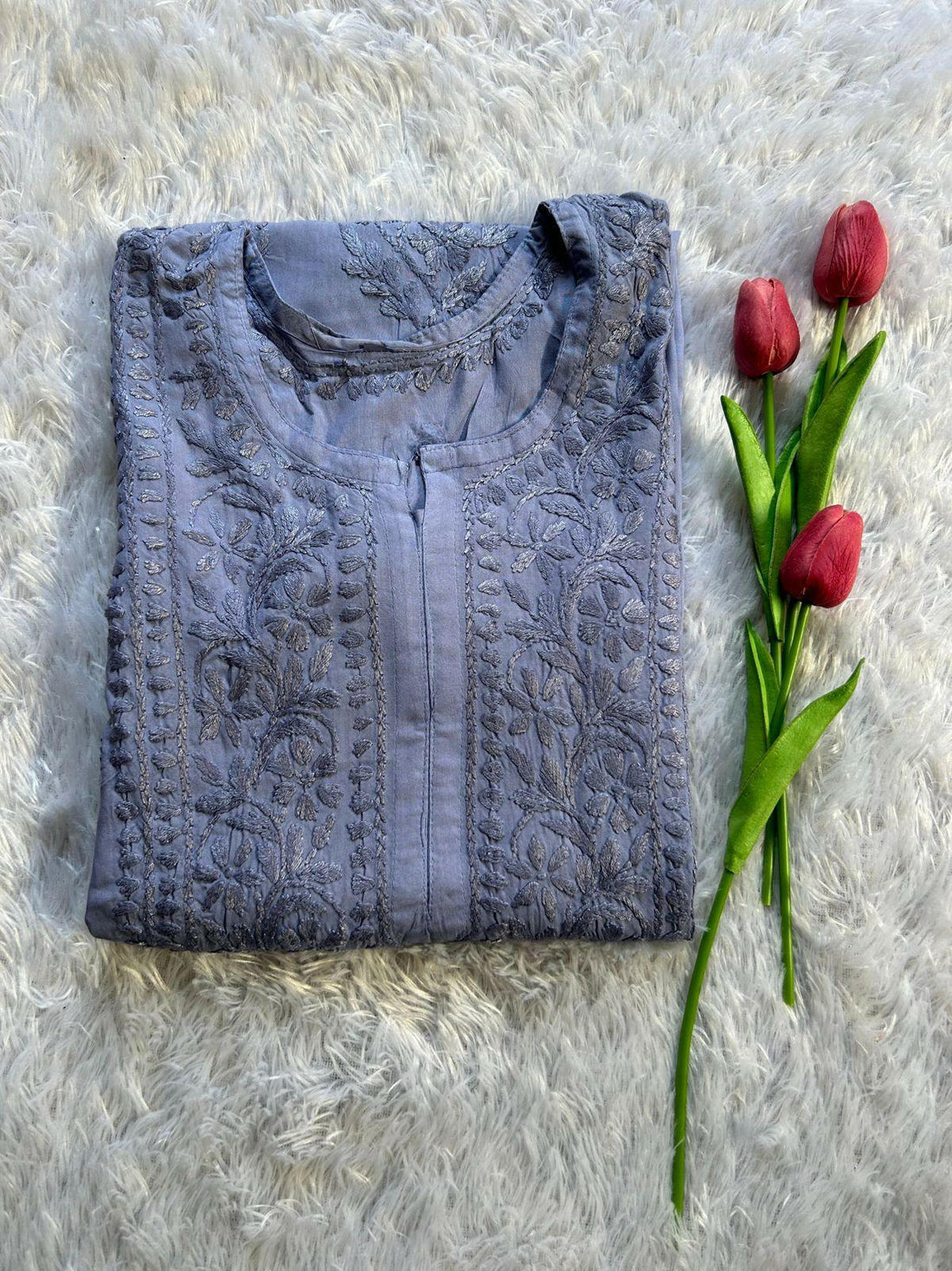 Grey Modal Long Kurta - Hayat&