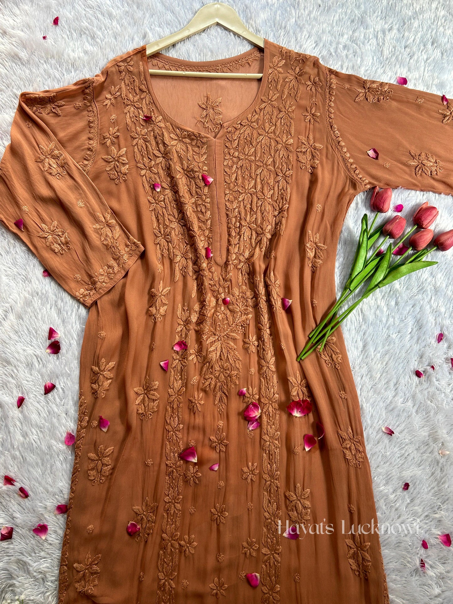 Inaya brown viscose georgette kurta