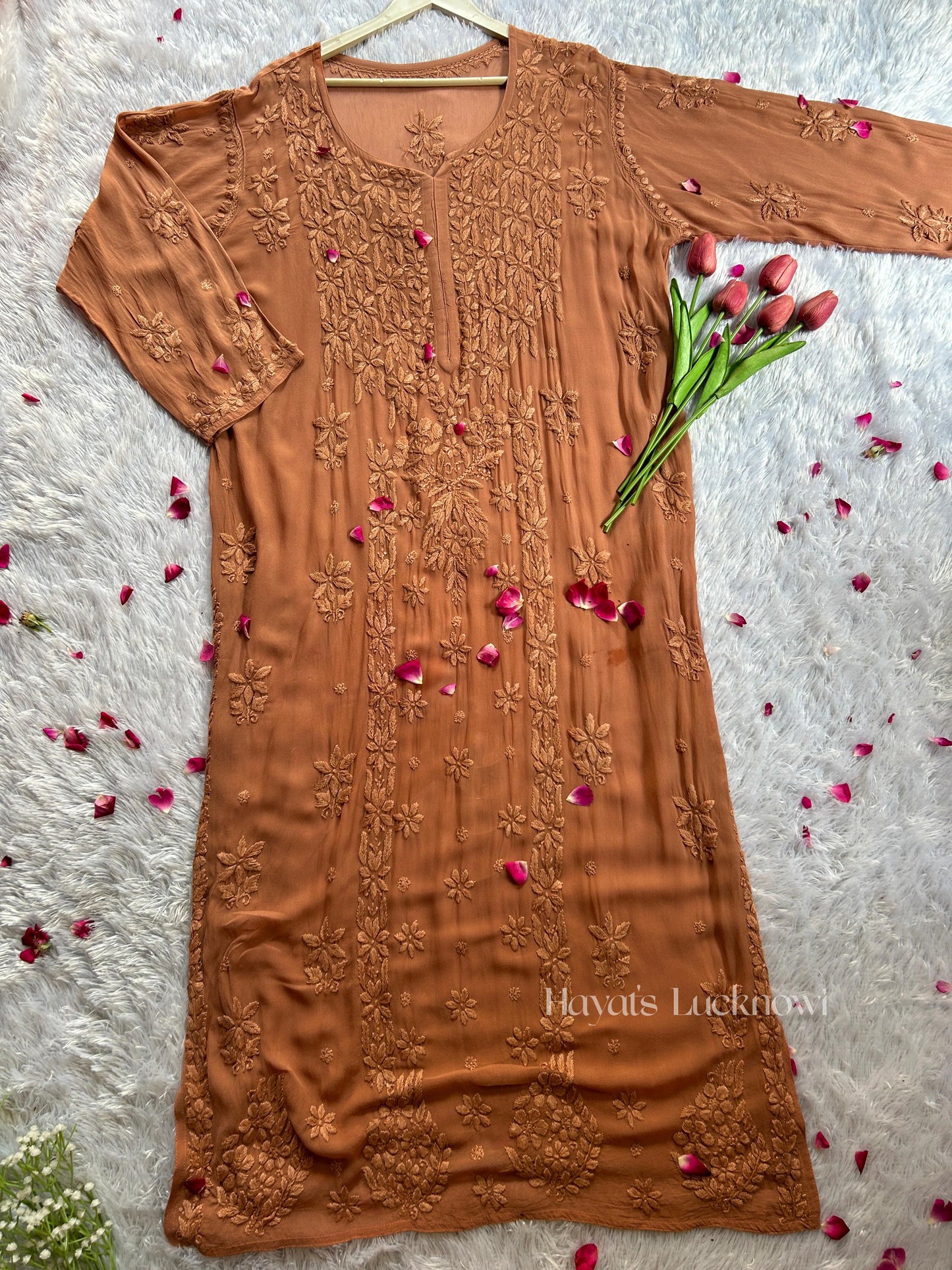 Inaya brown viscose georgette kurta