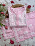 Pink chikankari kurta plazo rayon set for festive wear