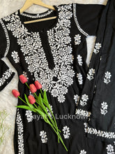 Khushi black chikankari rayon set - Hayat&