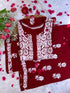 Khushi Maroon Rayon Set - Hayat&