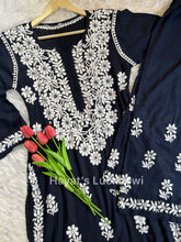 Khushi navy chikankari rayon set - Hayat&