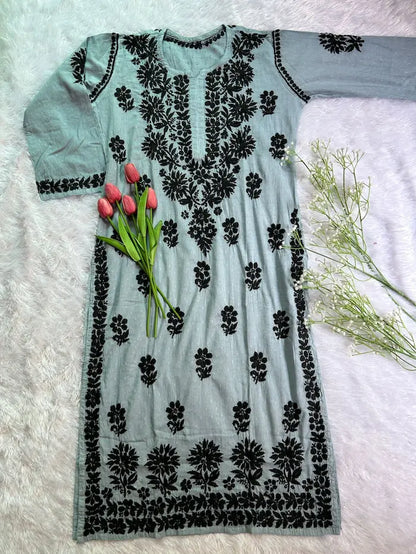 Liyana gray dobby cotton kurti
