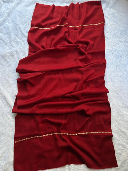 Maroon Kashmiri Tilla Work Woolen Pheran by Hayat's Lucknowi