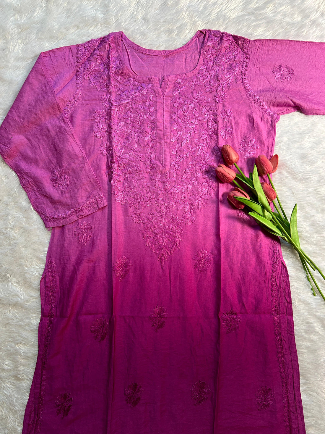 Purple chanderi kurti - Hayat&