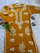 Rose mustard modal kurti - Hayat&