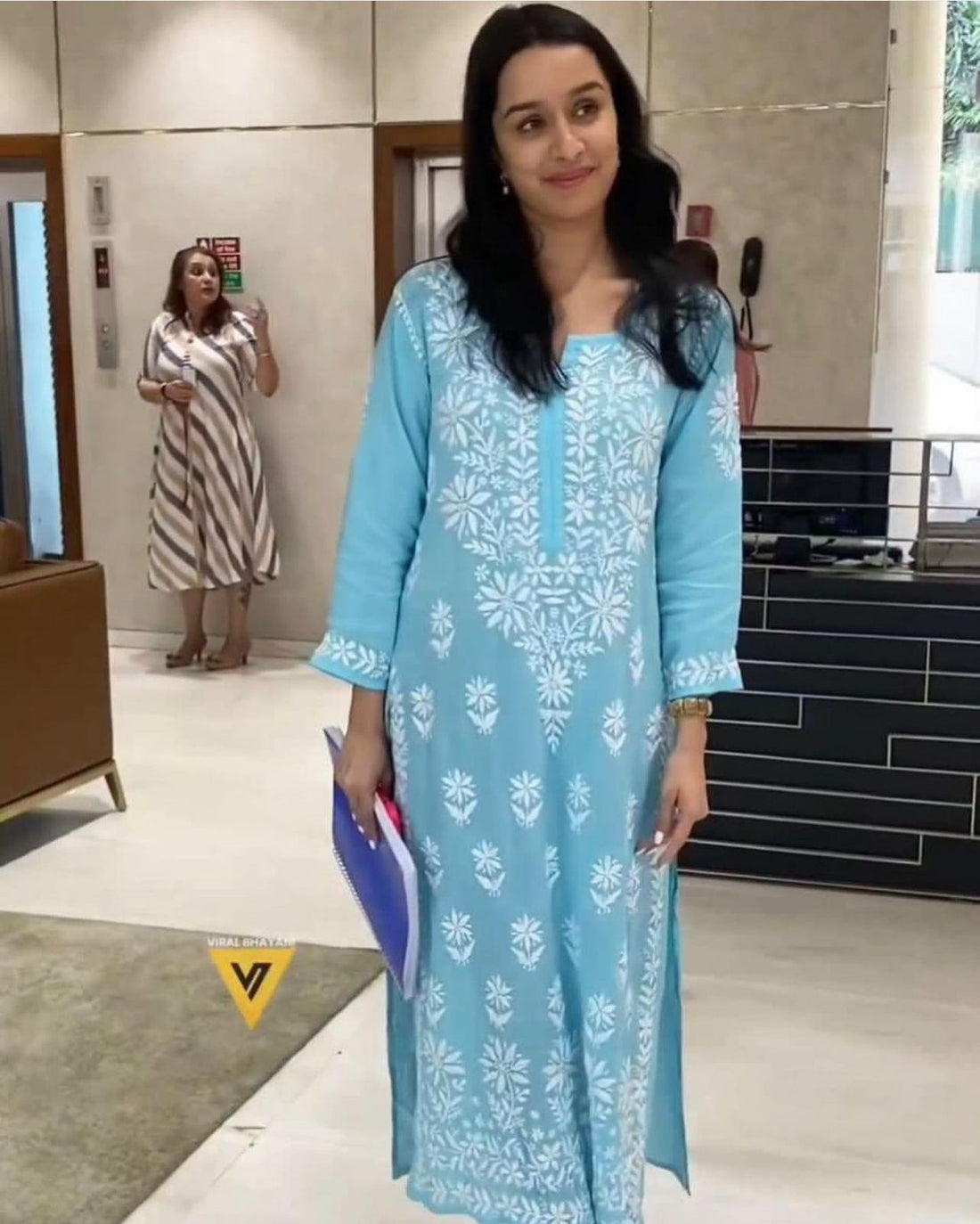 Shraddha Kapoor Inspired Sky Blue Modal Kurti - Hayat&