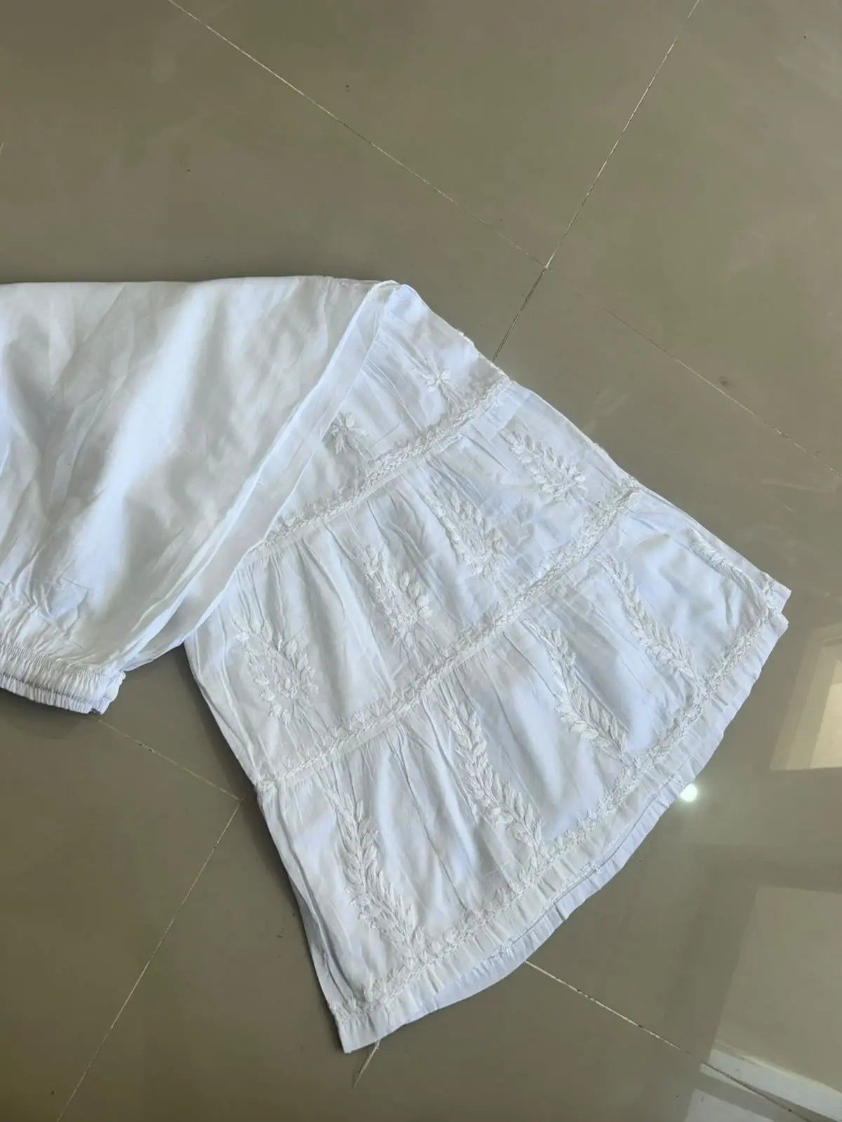 white cotton chikankari sharara | Hayat's Lucknowi